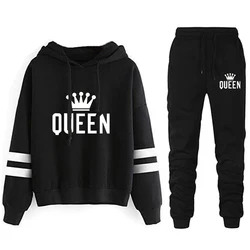 Womens Tracksuit Casual Hooded Stripe Versatile Sweatshirt Black Sweatpants Loose Comfortable Printing HighQuality Outfits S-3XL