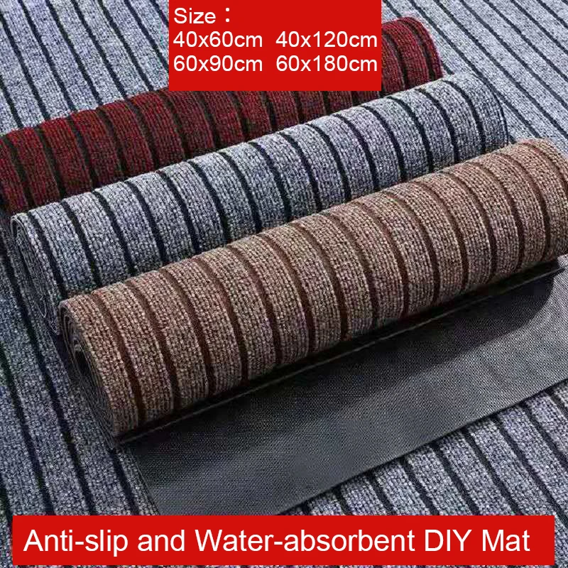 Alfombra de cocina antideslizante, alfombra de suelo largo, corte libre, bricolaje, absorbe aceite, felpudo de cocina, pasillo, corredor, entrada, estera fácil de limpiar