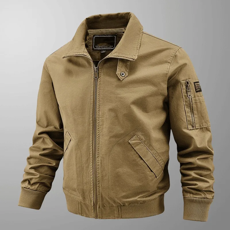 

Новая винтажная однотонная куртка для мужчин, весенне-осенняя повседневная бейсбольная куртка с лацканами, свободное пальто-карго в американском стиле, модное индивидуальное пальто