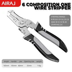 6 in 1 Wire Stripper Tools Multitool Plier Crimper Cable Cutter Multifunctional Stripping Tool Crimping Pliers Terminal