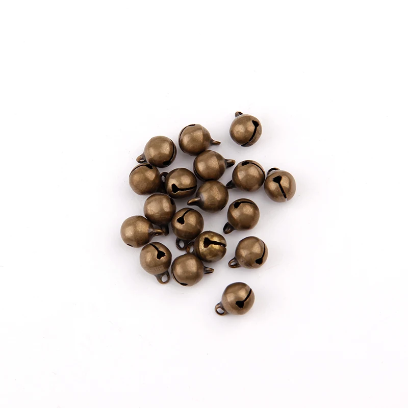 6/8/10/12/14/16/18/20mm Bronze Metal Jingle Bells Loose Beads Festival Party Christmas Tree Decorations DIY Crafts Accessories