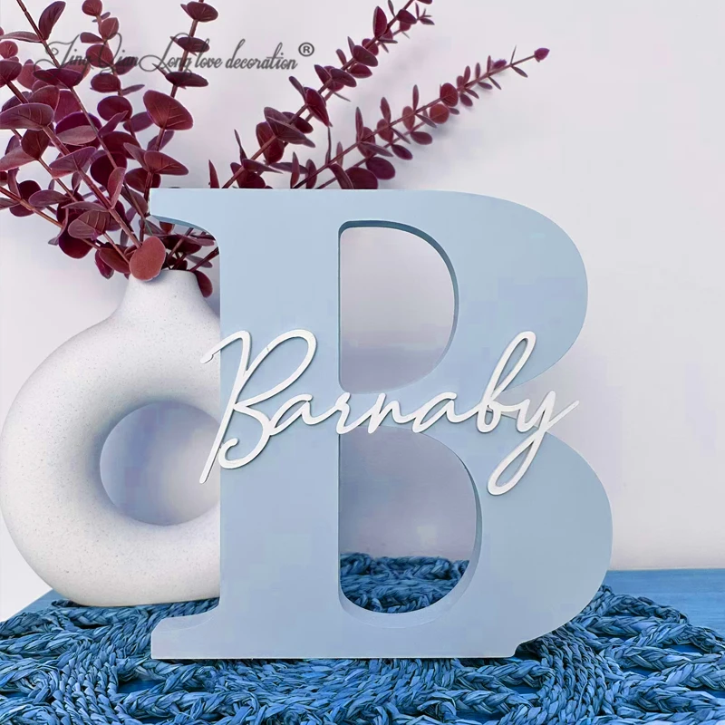 Custom Personalised Painted Wooden Letter Sign with Name