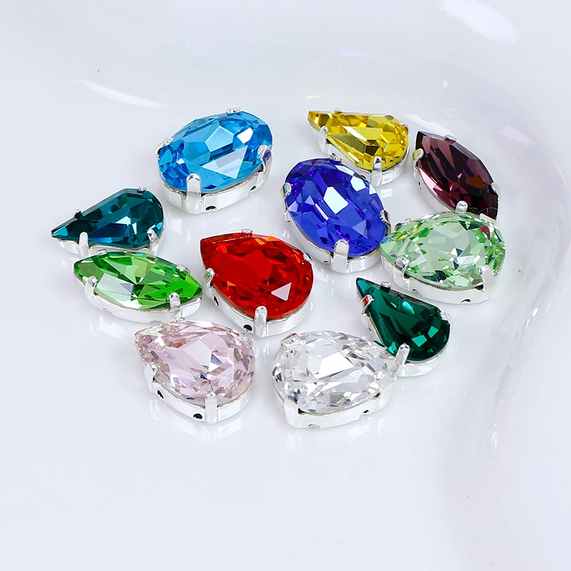 Mix K9 Glass Navette Oval Round Drop shape Crystals Stones Strass Rhinestones Applique For Clothes Nail Art Decorations