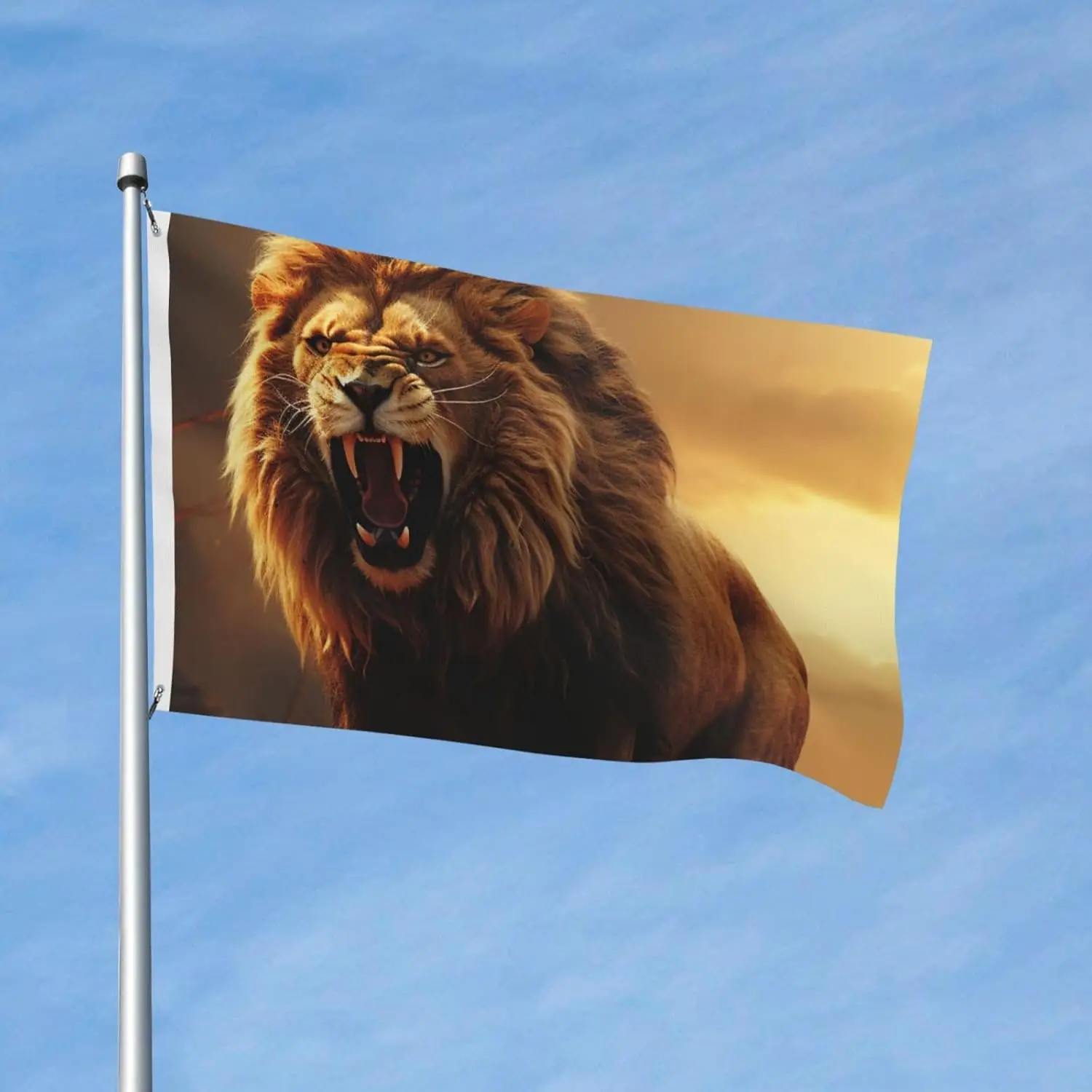 Angry Roaring Lion Flag Outdoor Flags Funny Party Banner Printed Garden Flags