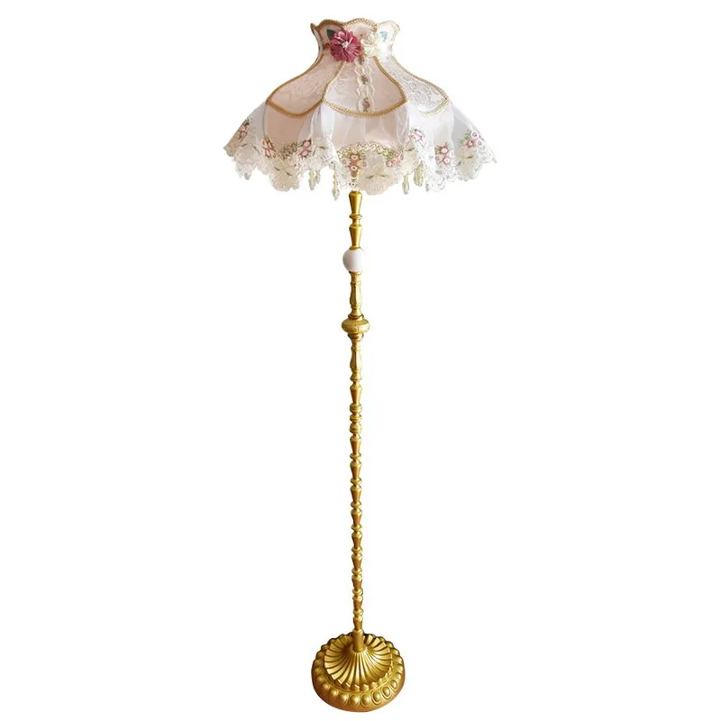 European French pastoral retro floor lamp princess lace atmosphere living room bedroom light luxury romantic warm view 5