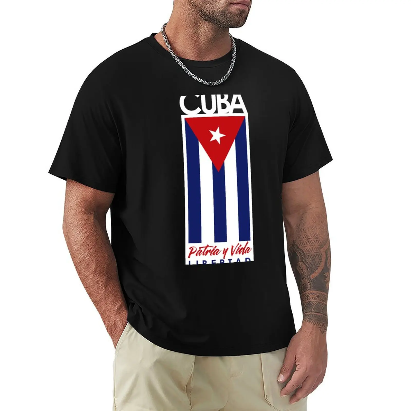 CUBA. Patria y Vida T-Shirt Soft Basic Cotton Short Sleeve Tee