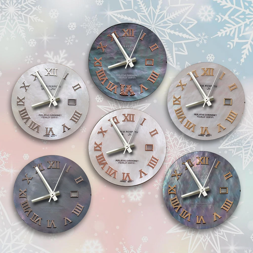 24.5mm S Logo lady Pearl shell dial Roman dial Diamond dial Suitable For NH05 Japan Movement Watch Modification Accessories