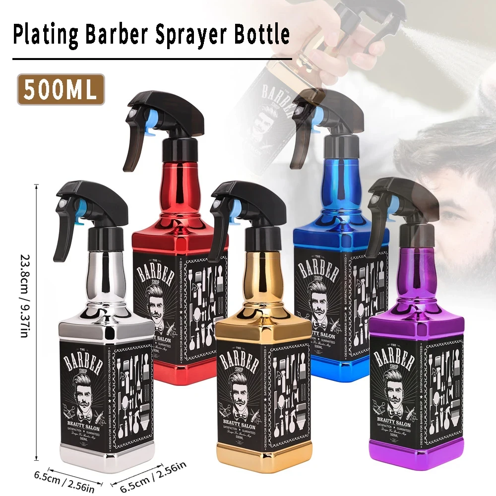 500ML poszycie fryzjer strzyżenie butelka z rozpylaczem pusty ciągły atomizer zraszacz wody do salonu fryzjerskiego akcesoria narzędzia fryzjerskie