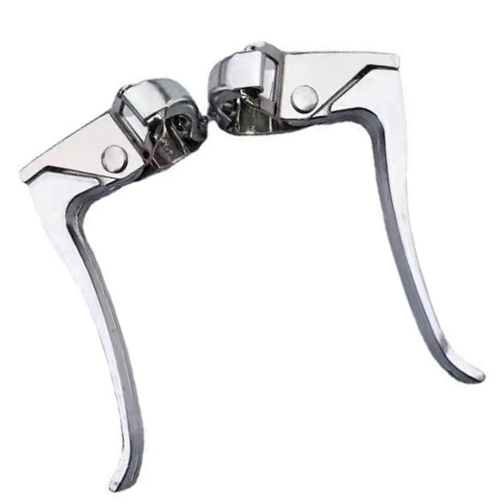 1 Pair Bicycle Brake Lever 22-24mm Brake Lever Alloy Silver Handle Ultralight Mountain Replace Light  Bike Part