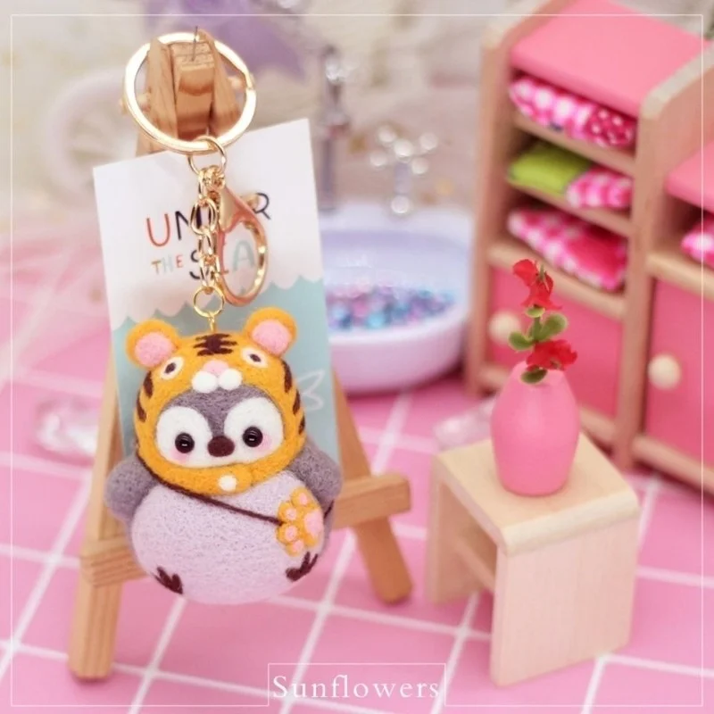 Pingwin wełna filc Diy para lalka materiał akcesoriów paczka Kawaii Handmade Craft Stitch robótki igła wełna filc prezent