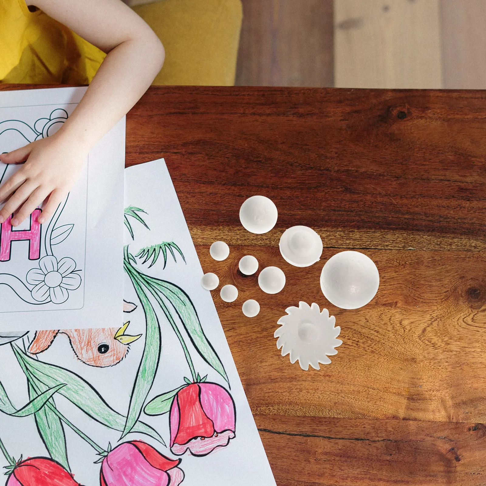 4 Sets de Bolas del Sistema Solar, Kit de Planetas de Espuma en Blanco para Manualidades Infantiles, Proyecto Escolar de Ciencia, Adorno Creativo de Arte STEM