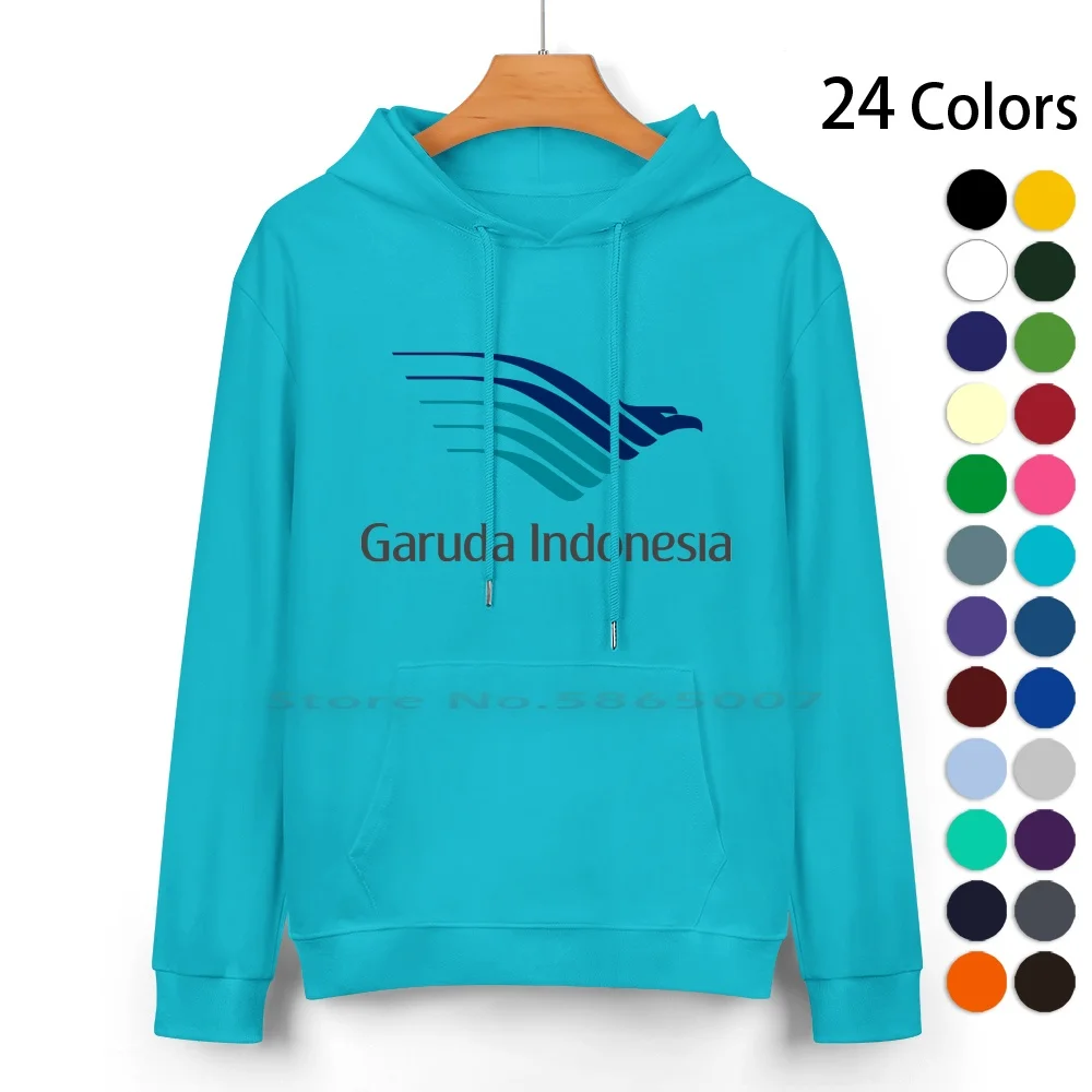 Garuda Indonesia Pure Cotton Hoodie Sweater 24 Colors Atlas Global Etihad Emirates Brussels Garuda Indonesia Malaysia Ryanair