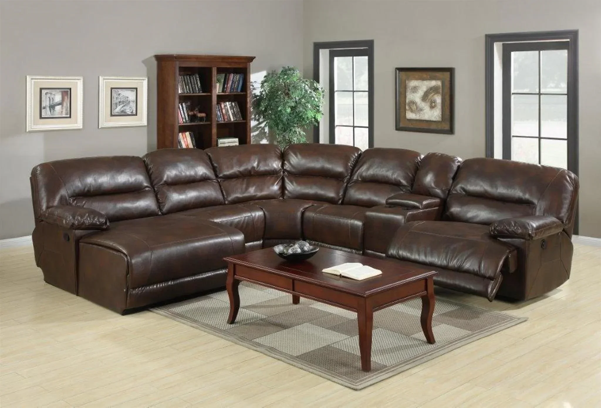

A Modern Popular Living Room Air Leather Combination Sofa Recliner