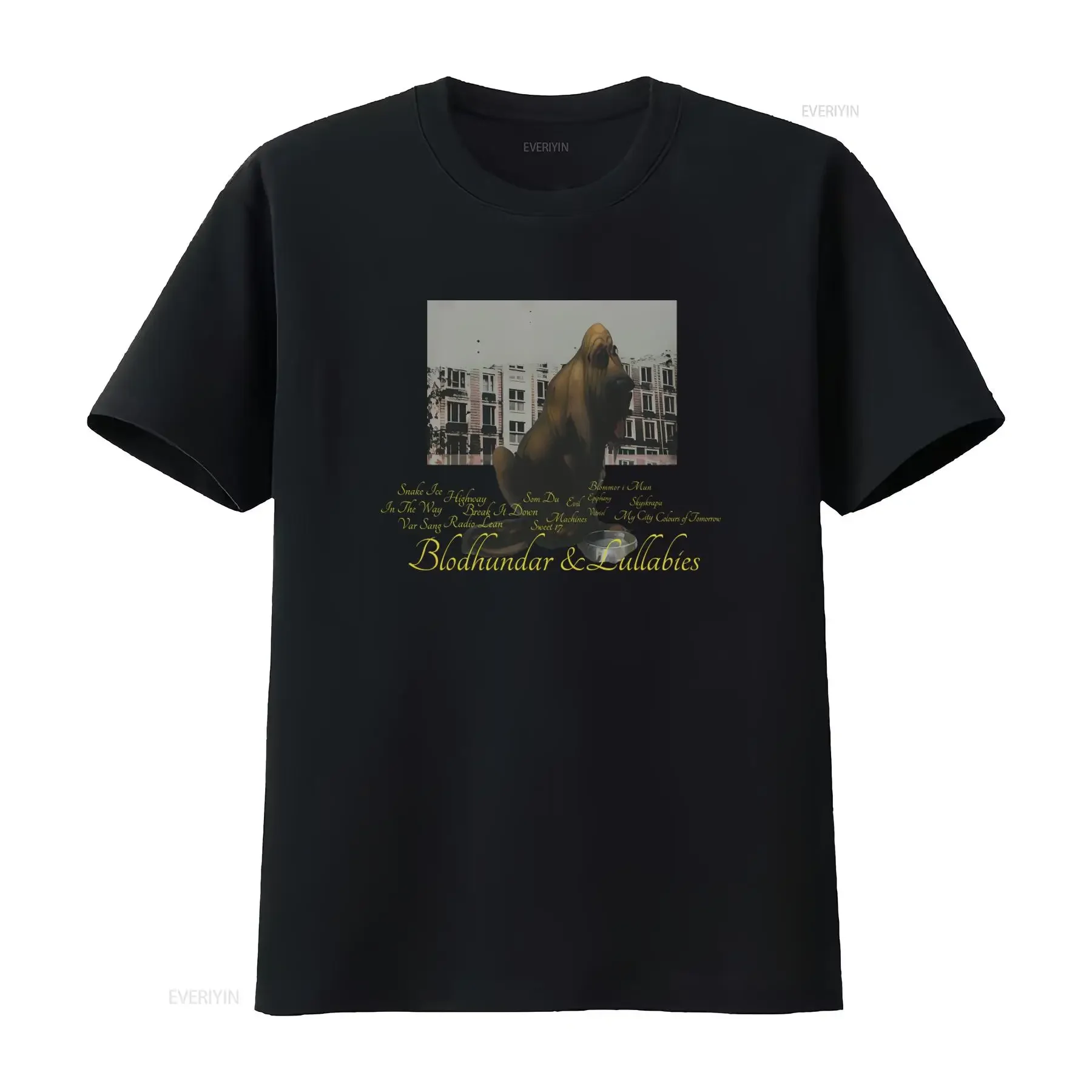 Yung Lean Jonatan Leandoer Blodhundar And Lullabies Softstyle Dog Print T Shirt vintage Washed Unisex streetwear fashion