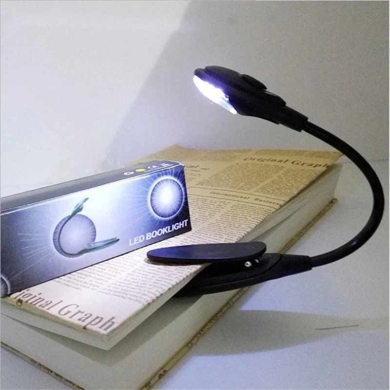 Imagem -03 - Livro Portátil Luz de Leitura Brilhante Led Night Light Mini Clip-on Lâmpada de Mesa Alimentado por Bateria Flexível Quarto Candeeiro de Mesa Marcador