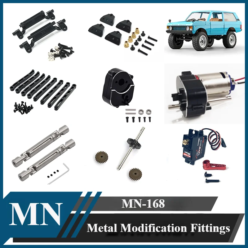 MN MN168 1/12 RC Car Parts Metal Modification Upgrade Parts Steering Gear Drive Shaft Shock Absorber Tie Rod Seat Wave Box Shell