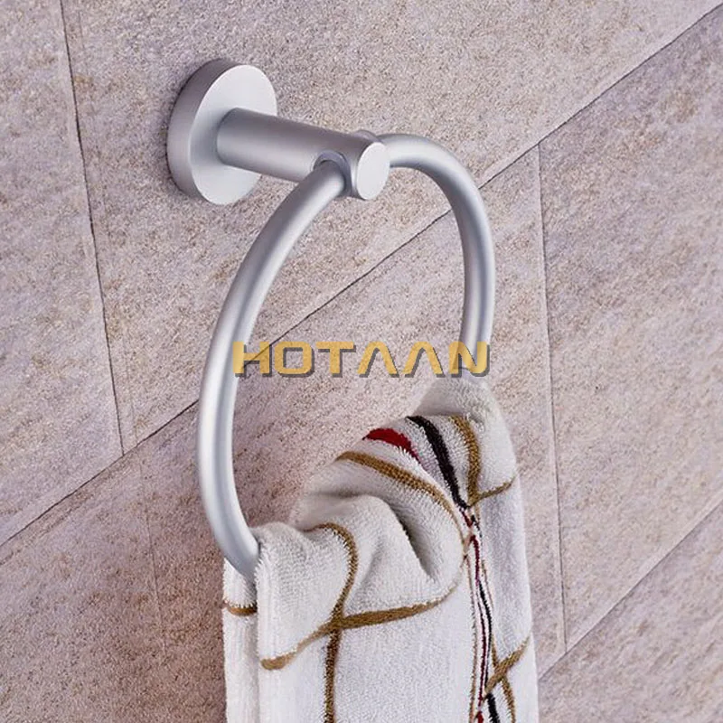 Tragbare Handtuch Racks Runde Aluminium Handtuch Halter Ringe Wand Montiert Bad Zubehör Anti-Rost Handtuch Racks YT-12191