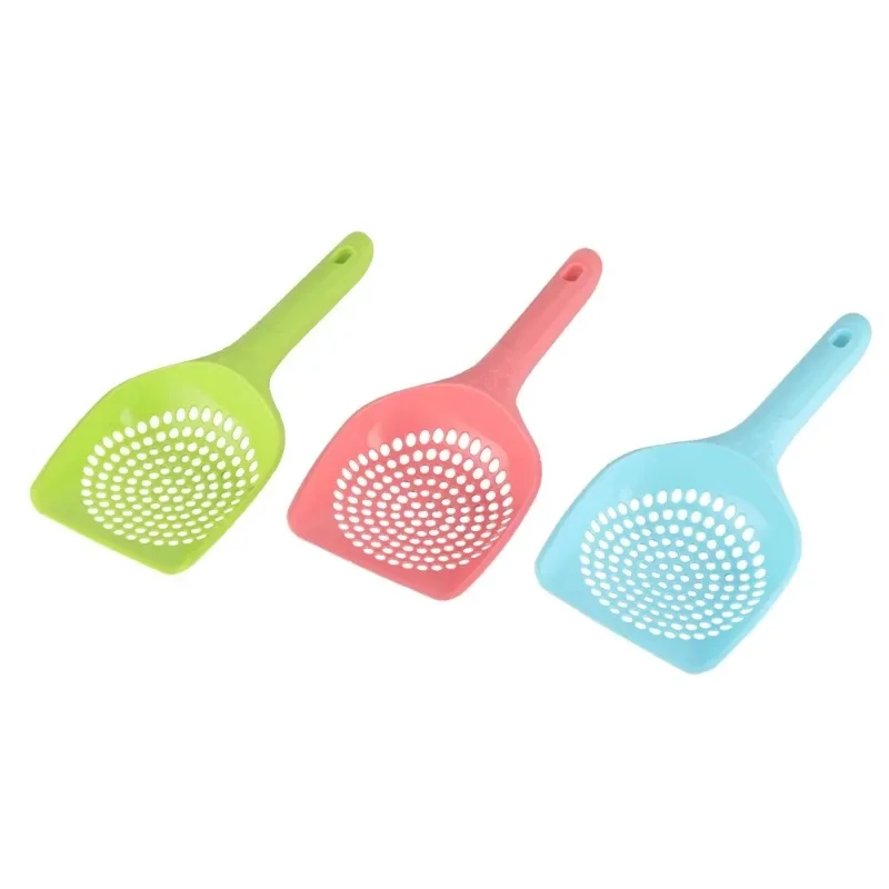 Plastic Cat Litter Scoop Pet Toilet Poop Cleaning Shovel Small Round Hole Cat Litter Sieve Spoon Cat Toilet Cleaning Tool