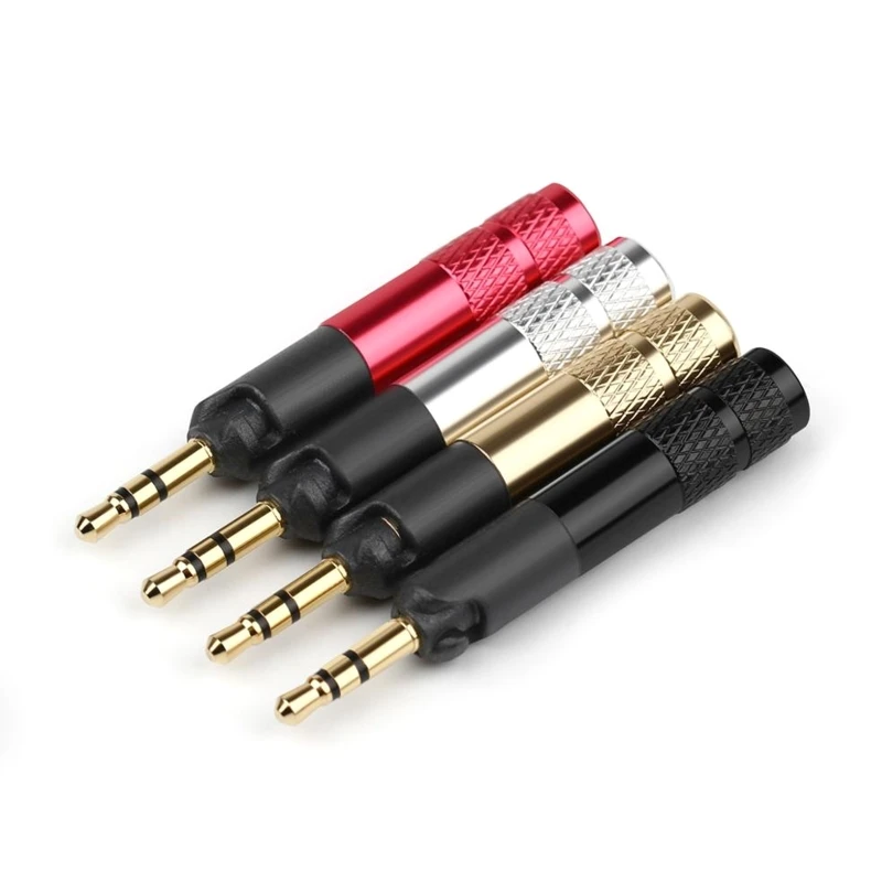 2Pieces Gold Plated Stereo 2.5mm Solder DIY Auxiliary Connector Plug Compatible with HD558 HD518 HD598 Headset 95AF