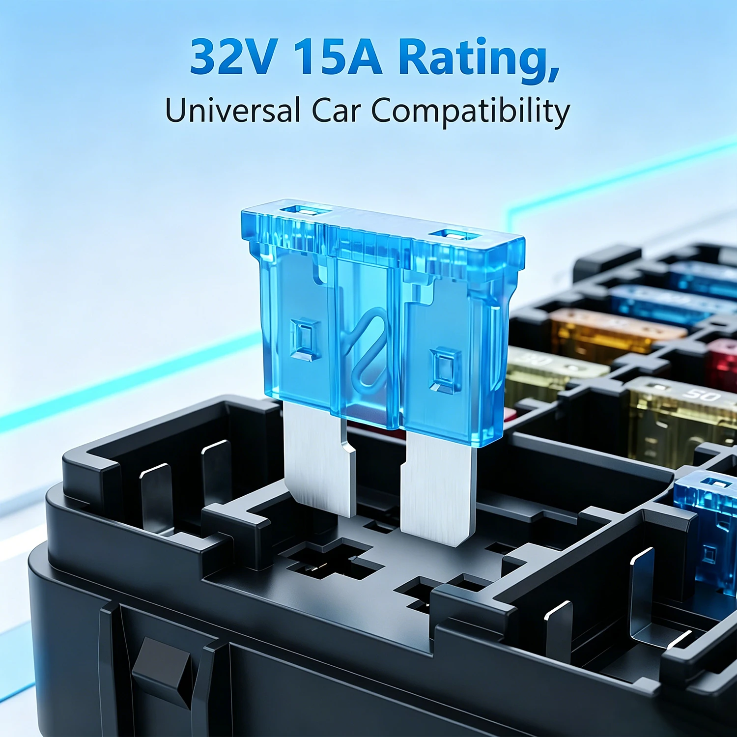 30-200PCS 15A Standard Blade Fuses Kit Automotive Car Fuse Truck ATC/ATO Assortment for RV Boat Trailer