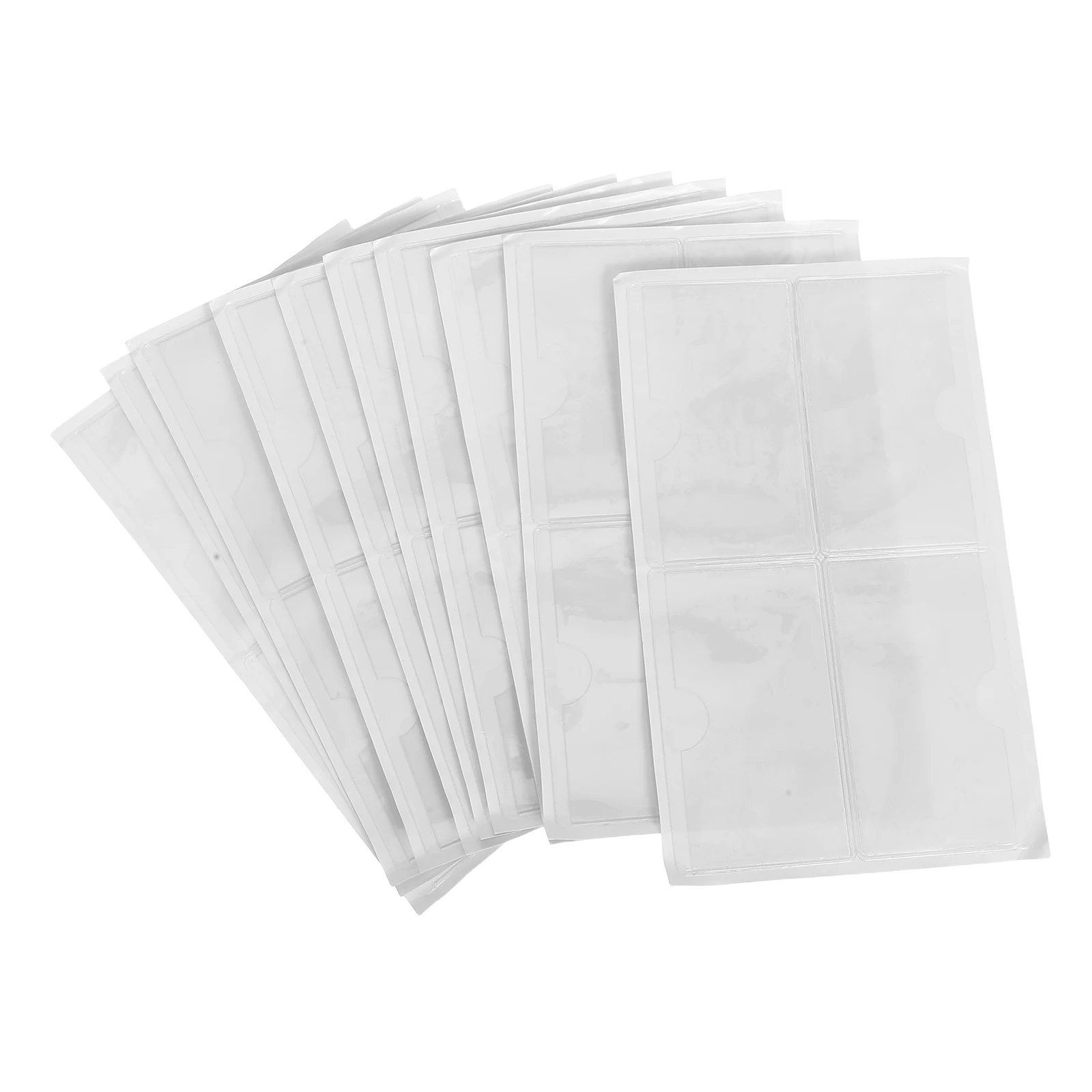 

40pcs Self Adhesive Label Clip Transparent PVC Card Holder Clear Pocket Sleeves Badge Plastic Sleeve Index Holders