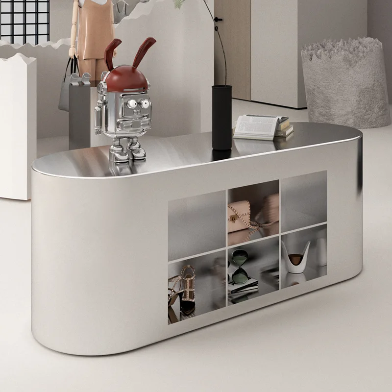 Clothing store Nakajima Taiwan water table Stainless steel brushed display stand Men's clothing store display table Product