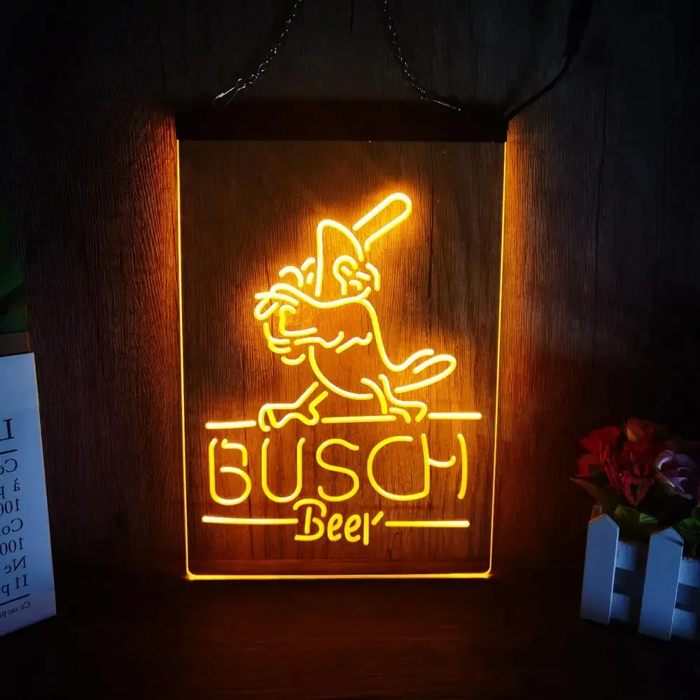 Busch Beer Bar Pub Paradise Parrot Palm Tree LED Neon Sign-3D Carving Wall Art for Home,Room,Bedroom,Office,Farmhouse Decor neon