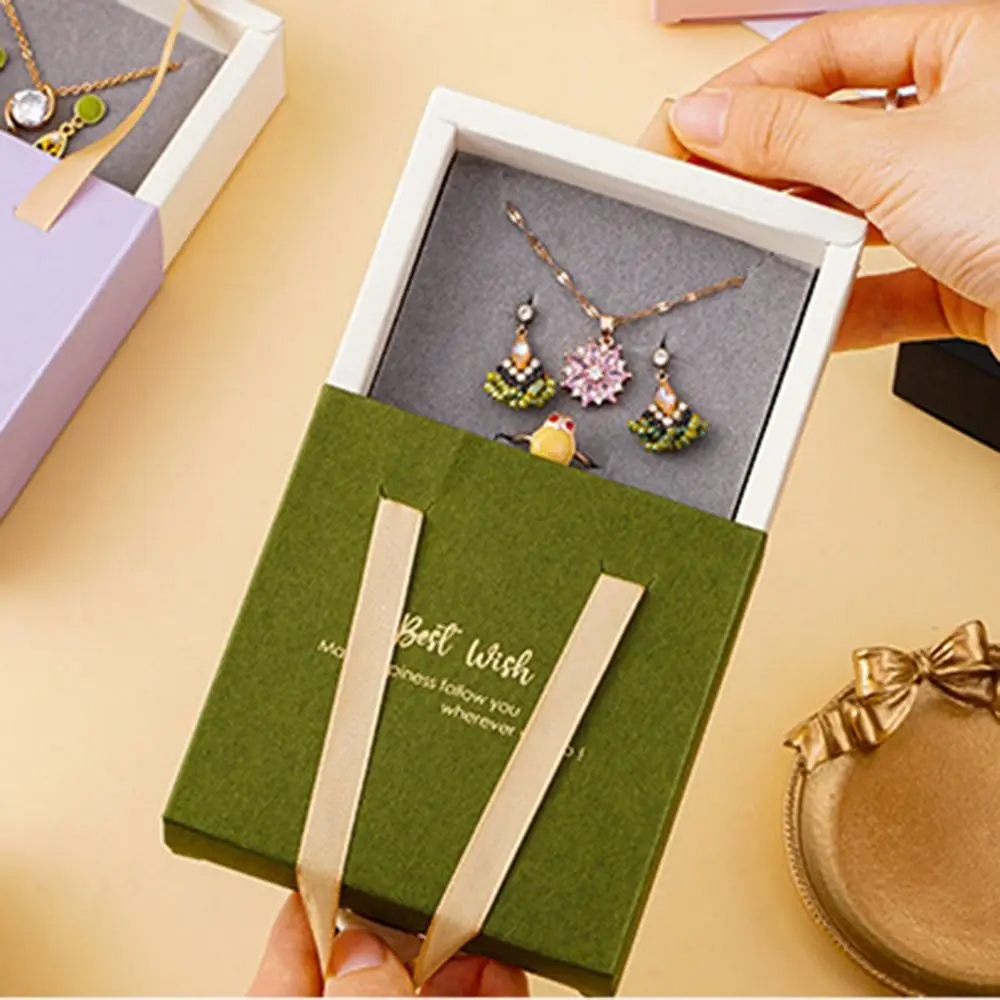 

Box Necklace Pendant Party Jewelry Organizer Dust-proof Gifts Box Drawer Jewelry Box Storage Box Earrings Case Gift Packaging