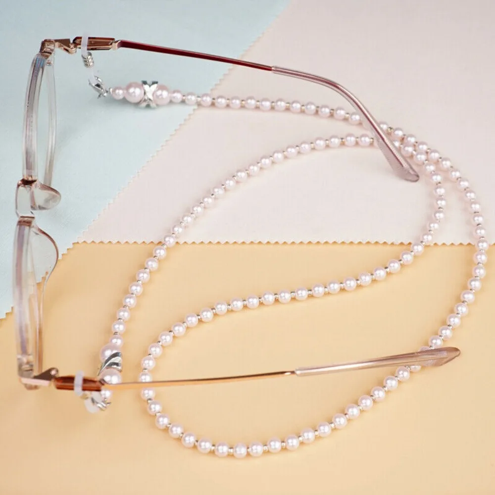 New Imitation Pearl Eyeglass Rope Anti Detachment Antiskid Glasses Strap Buckle Eyeglass Chain Outdoors