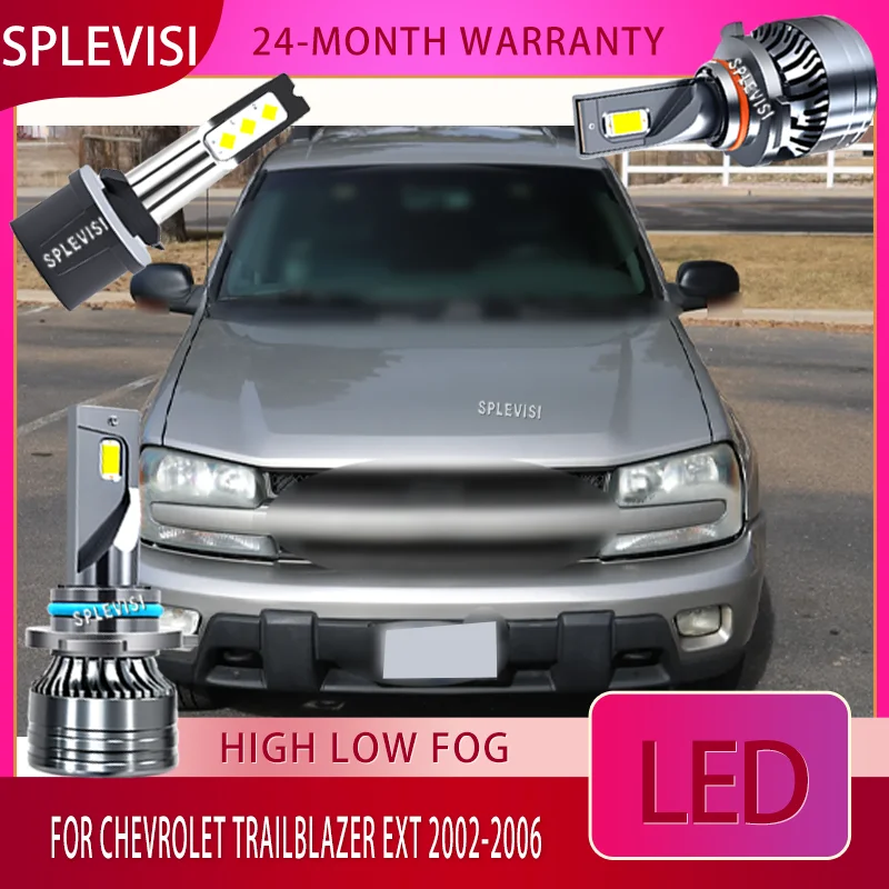 Всепогодная фара, противотуманная фара, светодиодный комплект высокой и низкой противотуманной фары, антибликовый комплект для Chevrolet Trailblazer EXT 2002 2003 2004 2005 2006 Всепогодная фара, противотуманная фара, светодиодный комплект высокой и низкой противотуманной фары, антибликовый комплект для Chevrolet Trailblazer EXT 2002 2003 2004 2005 2006