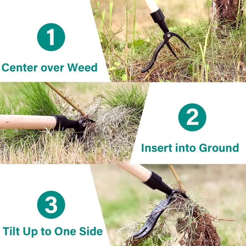ยืน Weeding Puller โลหะวัชพืช Puller สวน Root Remover Weeder คู่มือแนวตั้งกำจัดวัชพืชขุดหญ้าพลั่ว