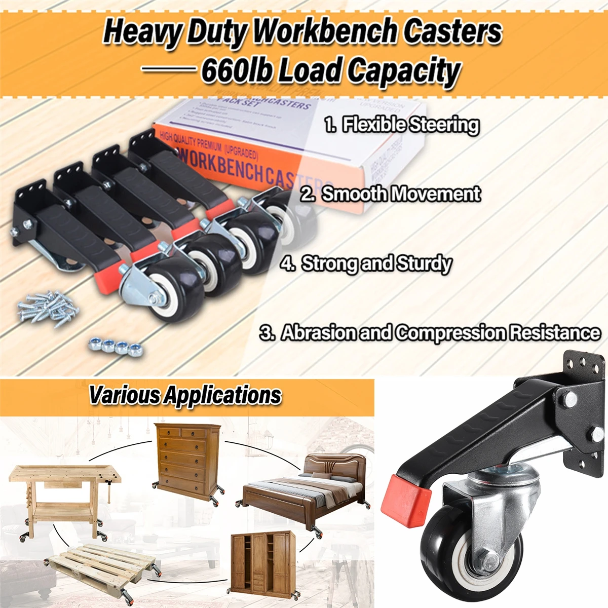 Why the 4-Piece Heavy Duty Bench Caster Kit Is the Smartest Upgrade for Your Workshop