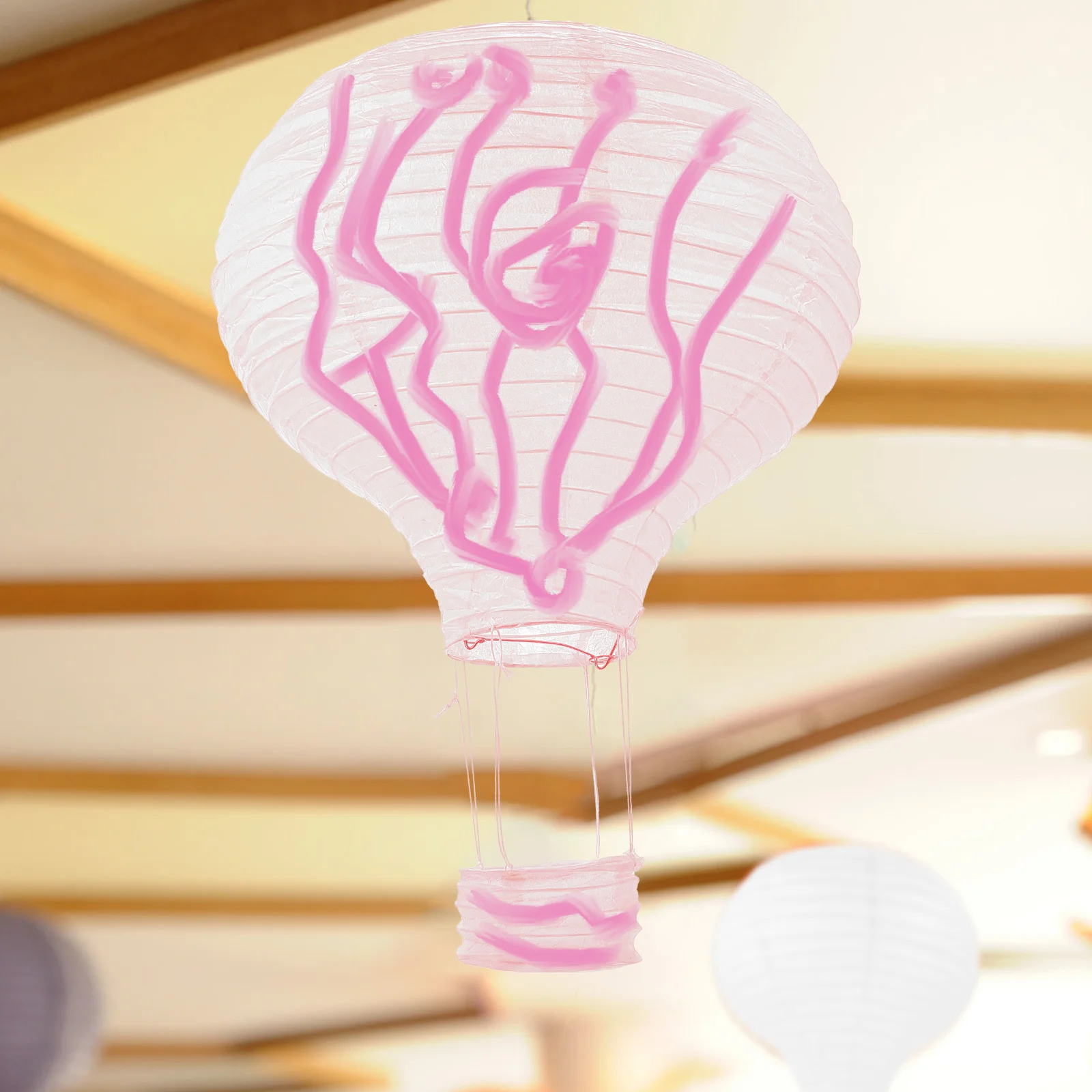 

6Pcs Hot Air Paper Hanging Decor for Festival Party Wedding DIY White Paper Hanging Ornament
