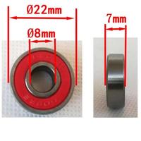 10pcs 608 2RS 8x22x7mm Red Skateboards Wheels ABEC-9 Miniature Shafts Tool Skate Scooter Steel Bearings High Performance Roller
