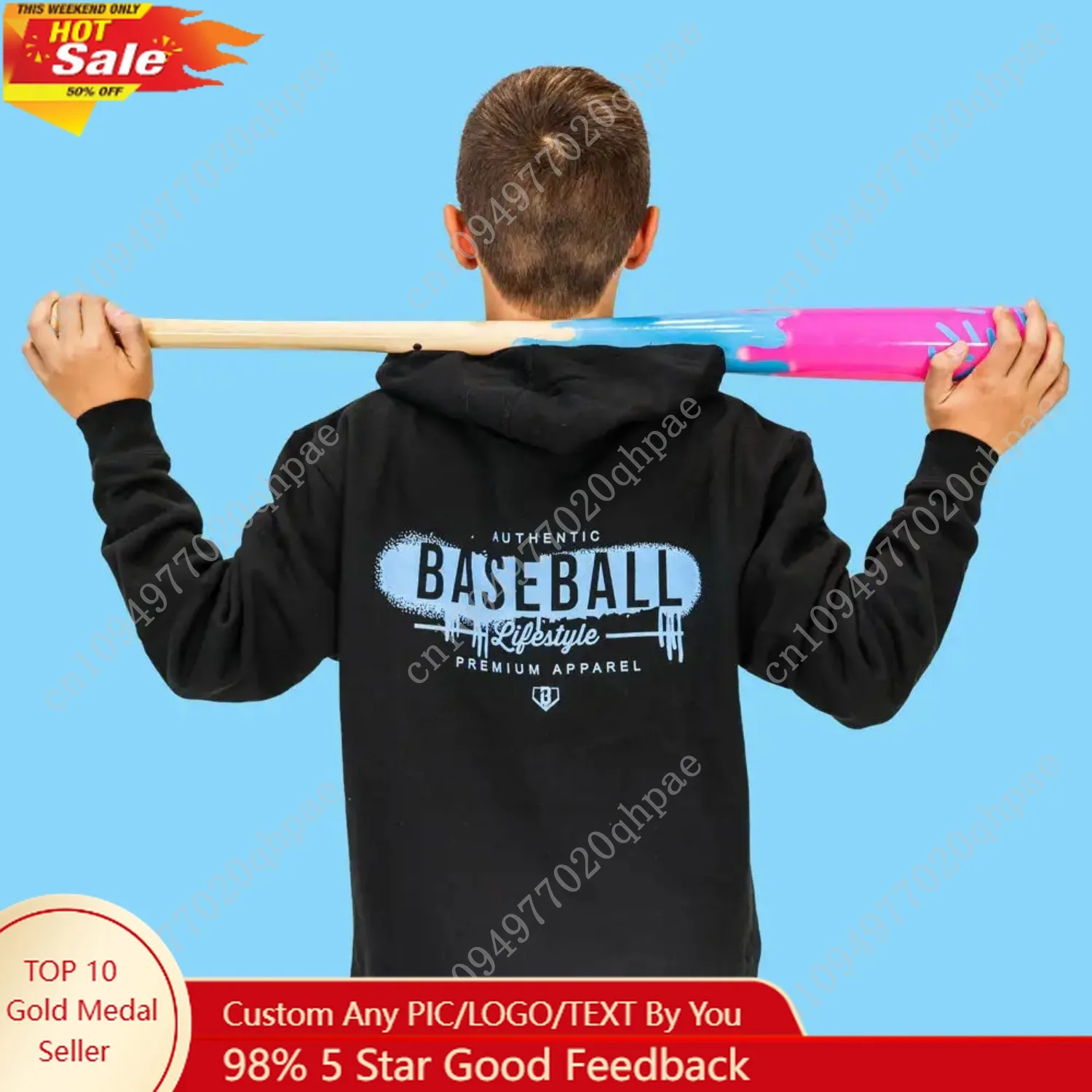 

Hot-selling New Children's Baseball Lifestyle Hoodie Vandal Hoodie Loose Top Cotton Basic Hoodie Autumn Winter Sports Sweater