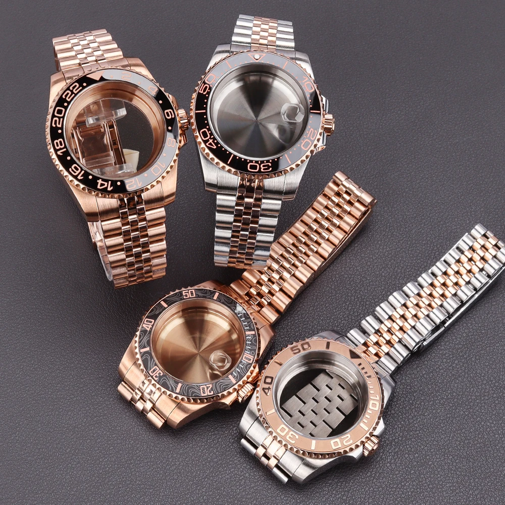 

40mm SUB GMT Dive Watch Case 316L MOD Accessories Sapphire For NH34 NH35 NH36 2824 Miyota8215 Jubilee Bracelet Glide Lock Clasp