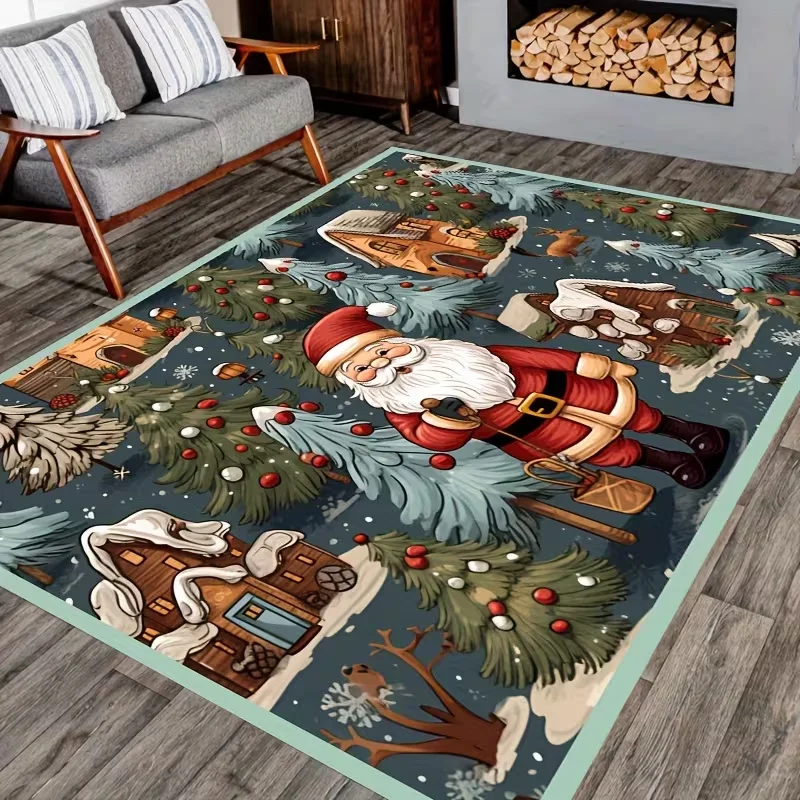 Christmas Area Rug for Living Room Floor Mat Kitchen Carpet Holiday Gift Home Decor Bedside Indoor Lounge Sofa rug doormat
