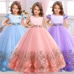 New Flower Girl Dresses Piano Performance Dress Birthday Wedding Party Pageant Costume Gorgeous Birthday Evening Dress 4-14Y