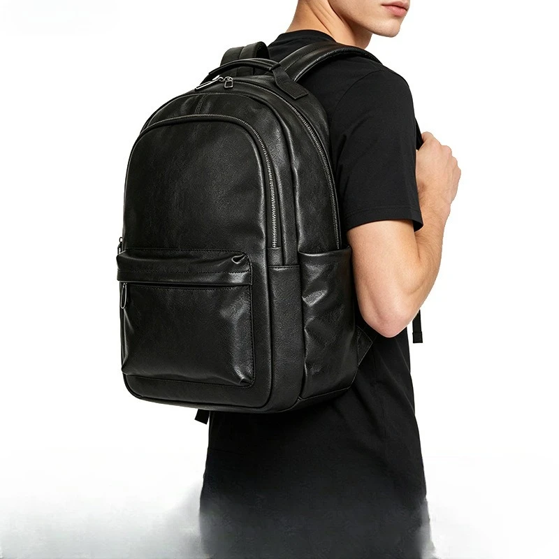 Top Layer Genuine Leather Backpack for Men Large Capacity Teenagers Mochilas Schoolbag High Quality 16'' Laptop Bagpack