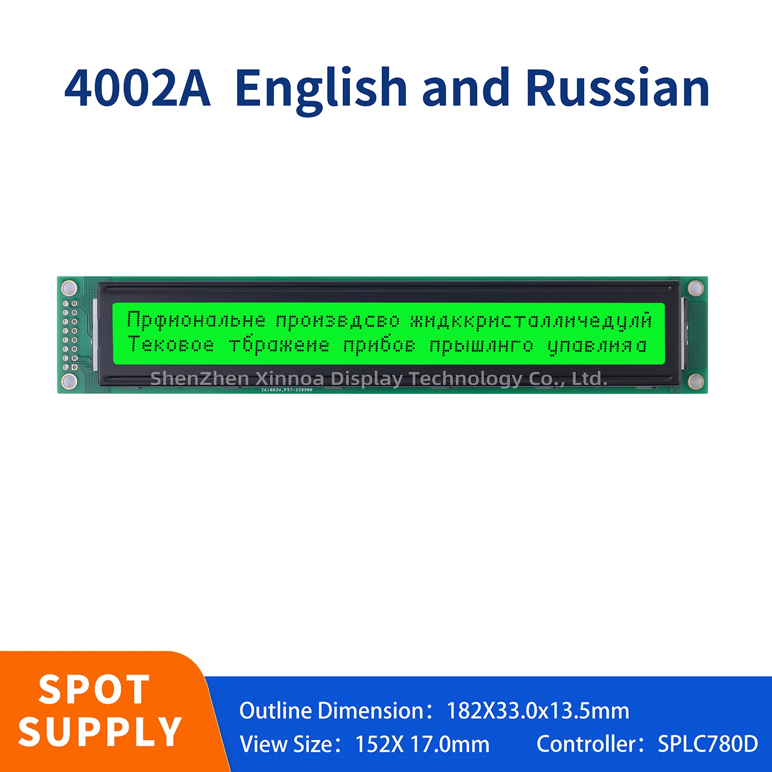 Russian European Hebrew LCD4002A character screen LCM LCD screen emerald green light black letters SPLC780D controller 5V/3.3V