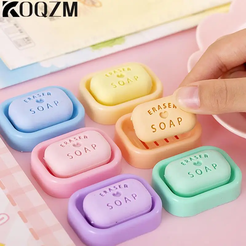 Simulation Soap Shape Eraser Cute Student Stationery Girl Candy Color Eraser Cute School Supplies Mini Pencil Eraser Teachergift