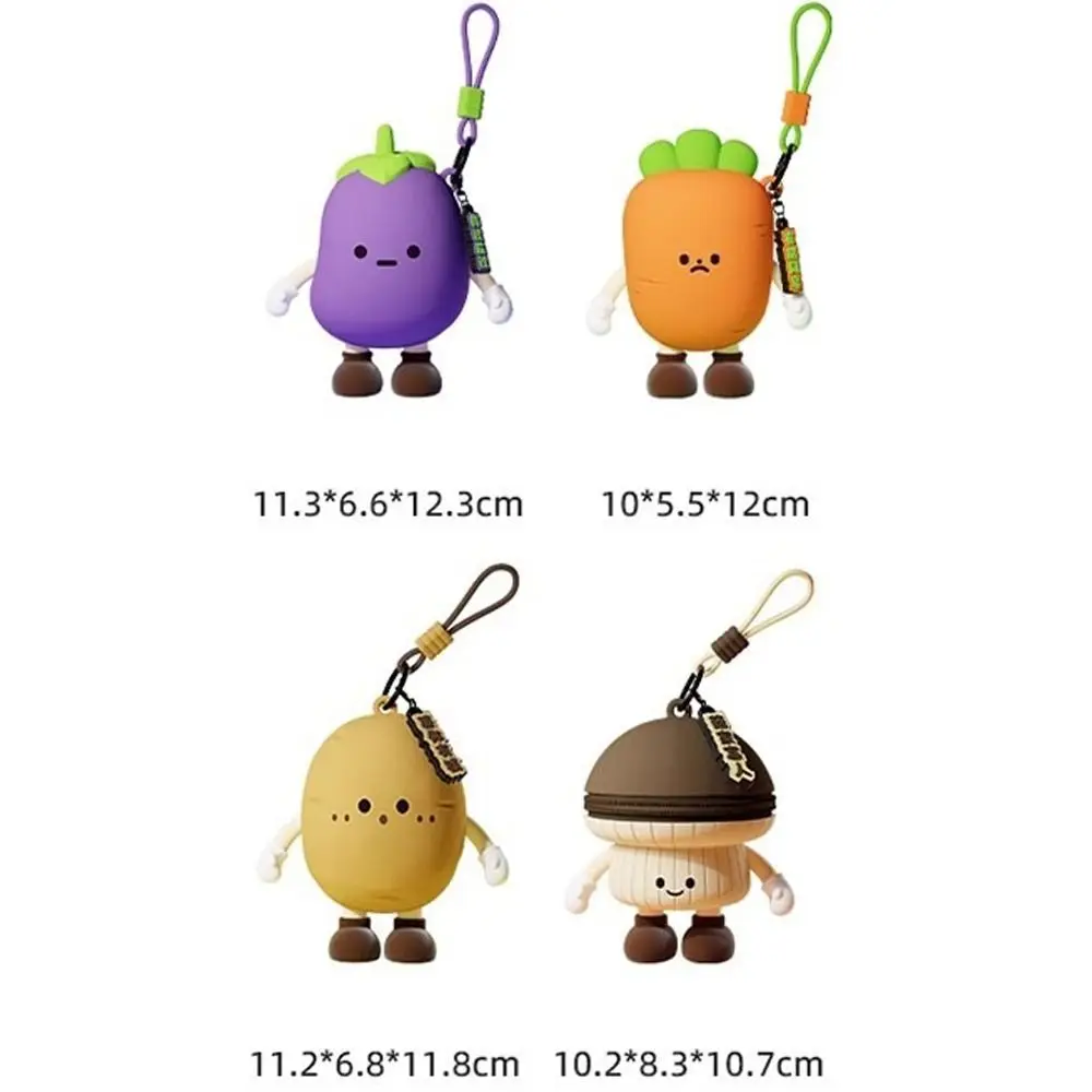 Borsa portaoggetti creativa in silicone Serie vegetale Portamonete Kawaii Mini borsa per auricolari per bambini