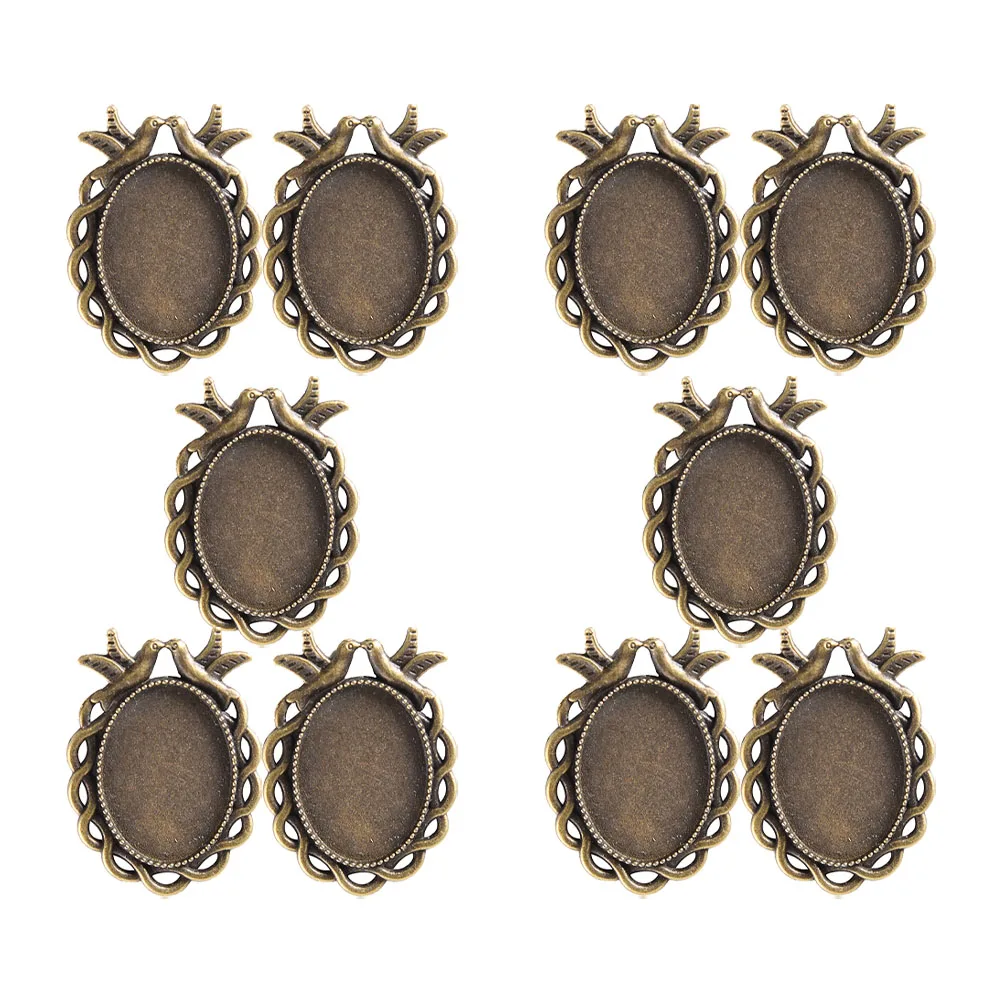

50pcs Bronze Diy Jewelry Tray Exquisite Bezels For Jewelry Making Vintage Style Pendant Trays Durable Alloy Craft Bezels Unique
