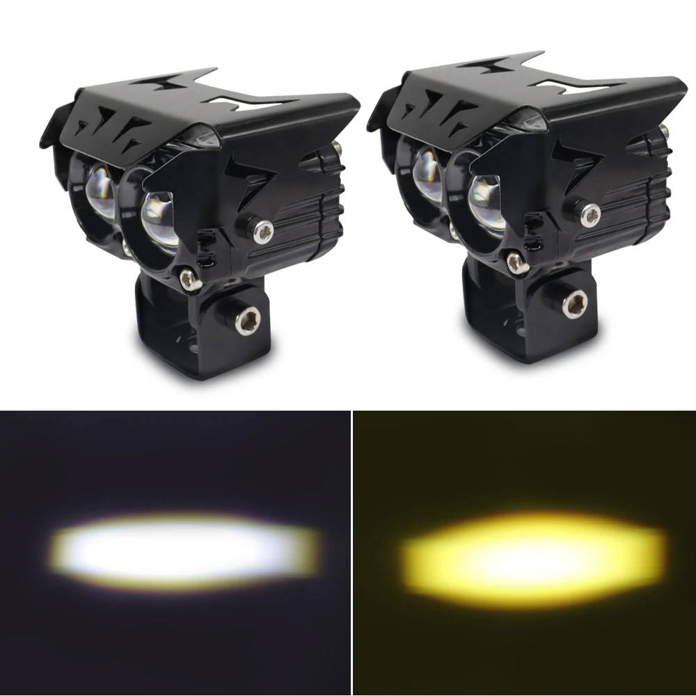 Motorcycle LED Work Light Spot Light Dual Color High Low Beam Fog Lamps for off road use Car Trucks SUV UTV 12V Headlight Light