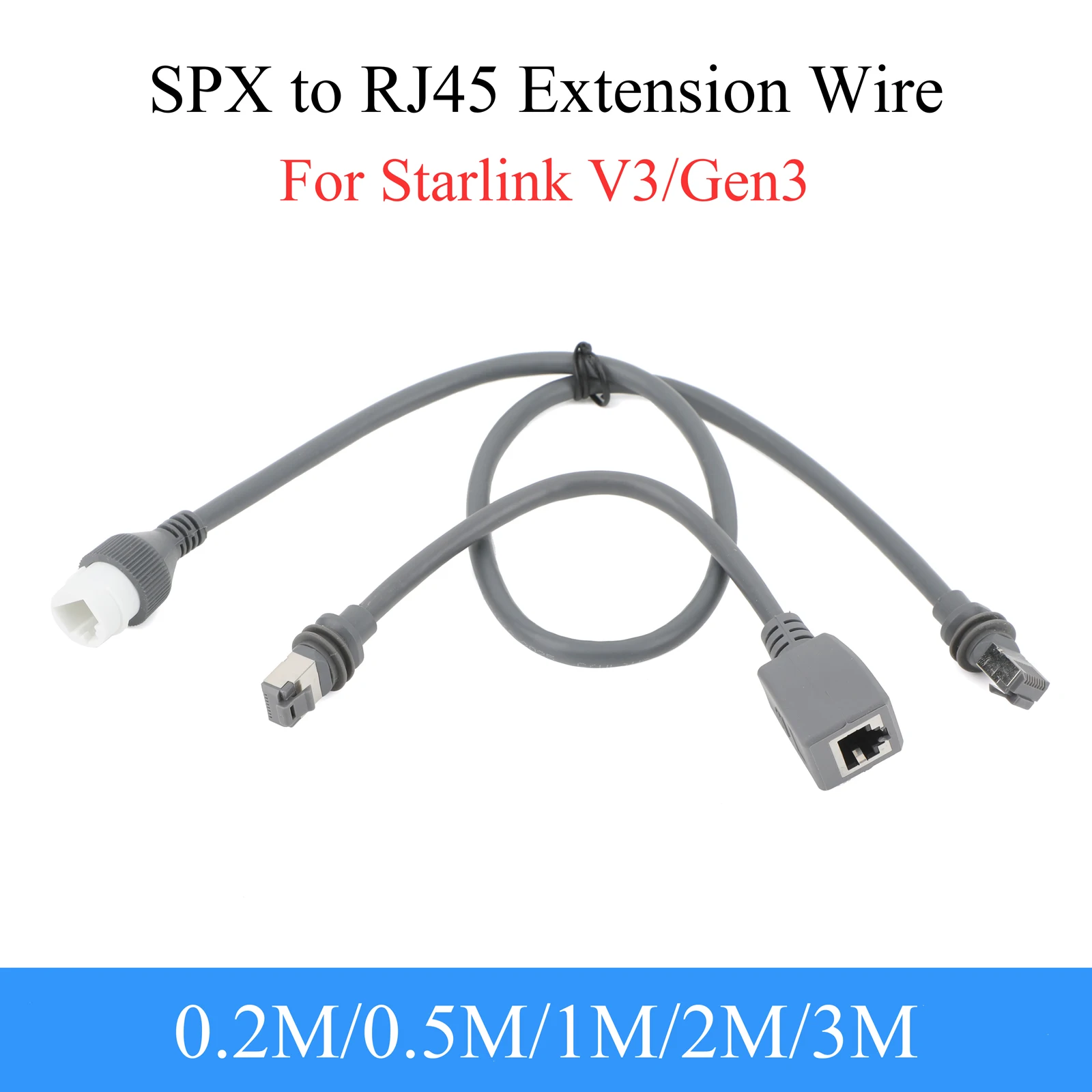 For Starlink Gen3 SPX to RJ45 Extension Cable 0.2-3M Length, Plug-N-Play, Indoor Outdoor Waterproof
