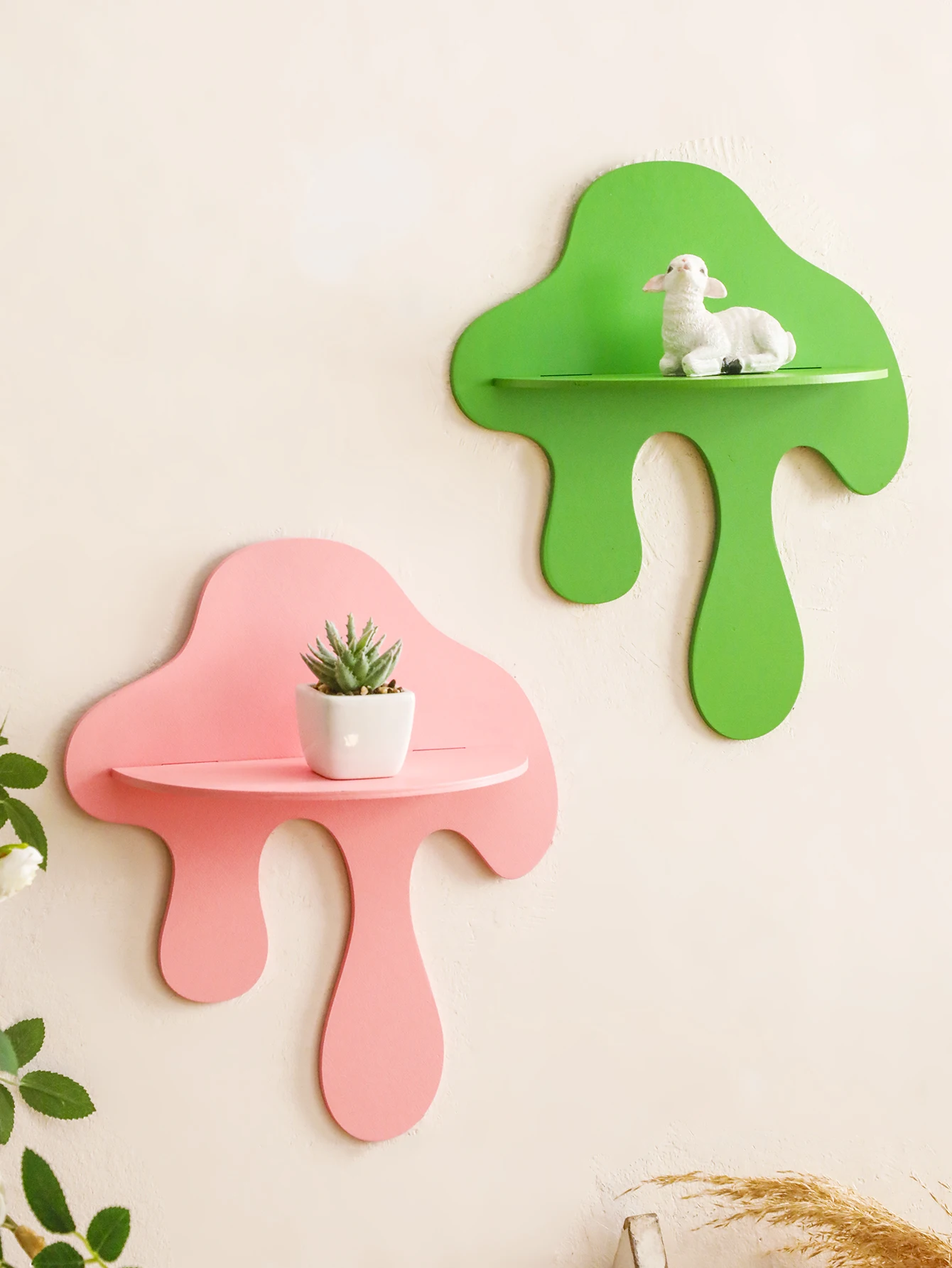 Niedliches Kirschförmiges Wandregal Holz-Aufbewahrungsorganizer Schwebende Regale Kreative Boho-Heimdekoration für Wohnzimmer Schlafzimmer & Kinderzimmer – Detail 33