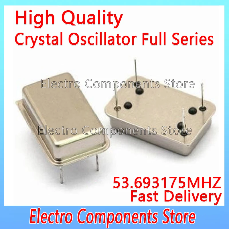 2PCS/Lot Rectangle 4Pin 53.693175MHZ Full Size Active Crystal Oscillator 53.693MHz 53.693175M Throught Hole Active Crystals 4P