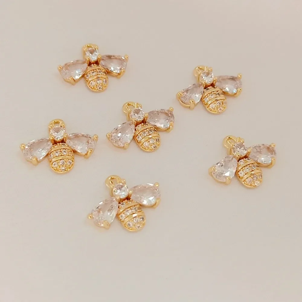 

14K Copper-clad Gold Plated with Real Gold and Set with Zircon Bee Pendant Handcrafted Bracelet, Necklace, Pendant and Accessory