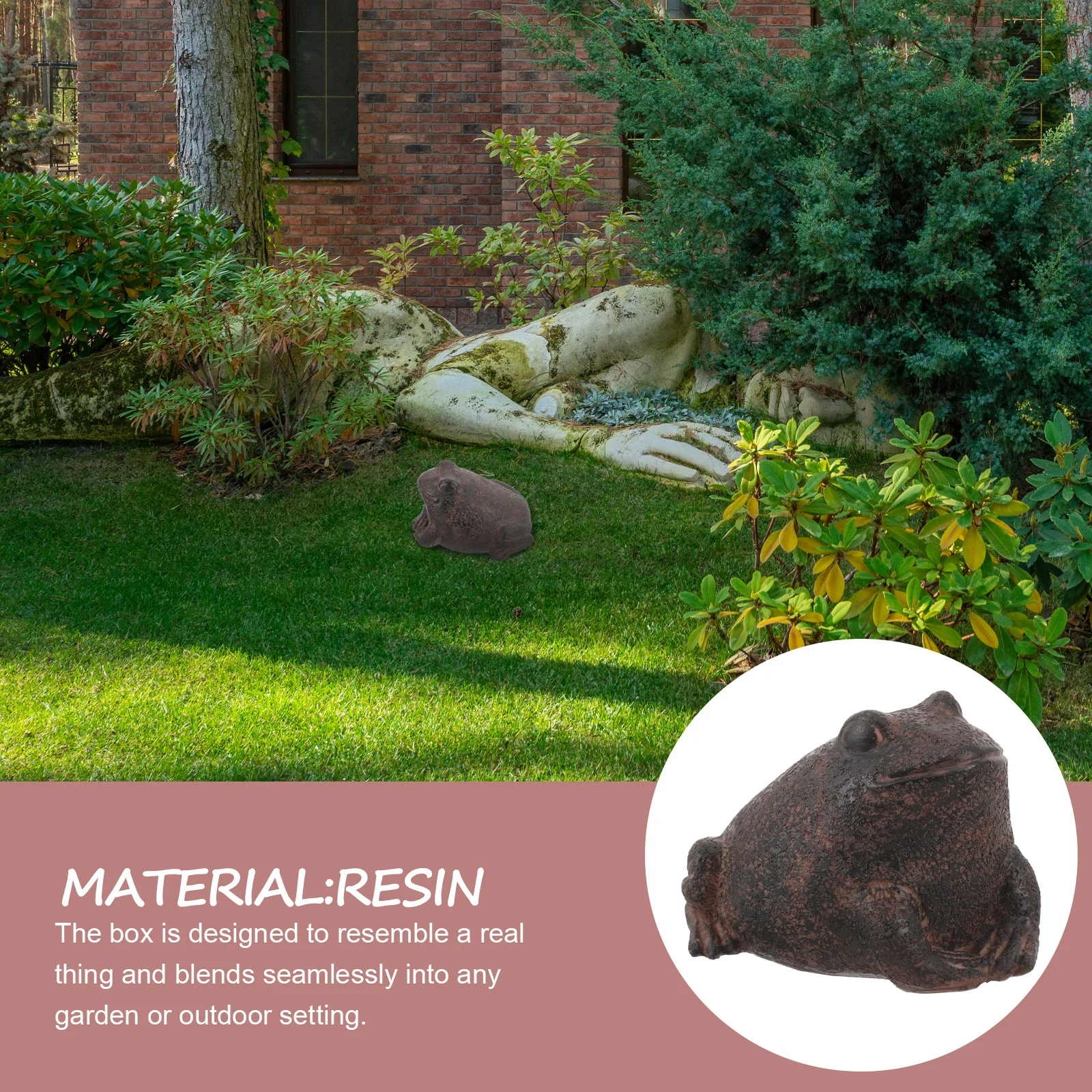 صندوق مفاتيح من الحجر المقلد ذو مظهر مزيف من الراتنج للاستخدام الخارجي لحاوية تخزين مفاتيح احتياطية للمنزل في ساحة الحديقة