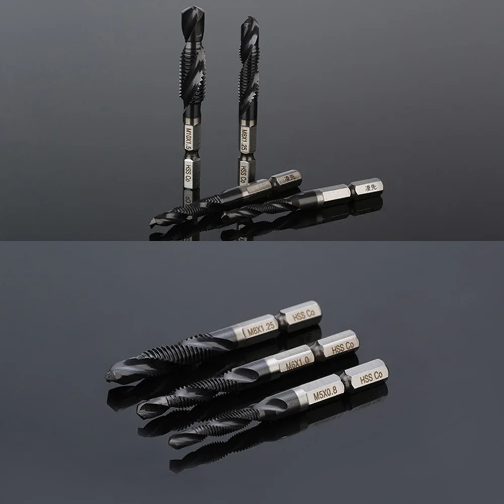 Imagem -04 - Stonego M35 Tialn Revestido Combinação Broca Torneira Bit Countersink Hss-co Torneiras Métrica Combinação Bit Hex Haste m3 m4 m5 m6 m8 M10